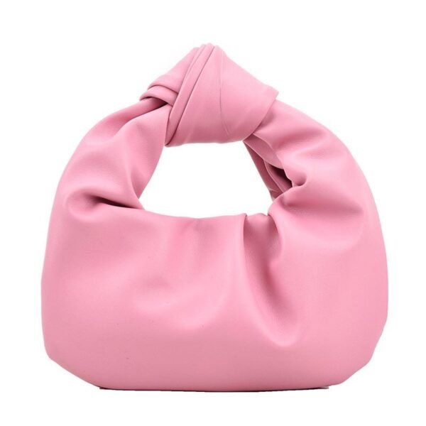 Mini Solid Color Cloud & Crescent Shaped Women's Wrinkled Handbag - Image 3