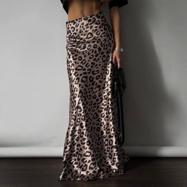 Women Leopard Print Casual Skirt