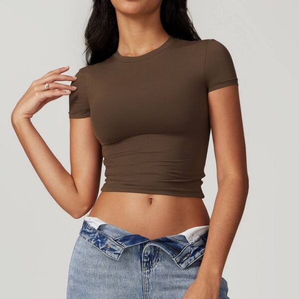 Solid Mock Neck Crop Top