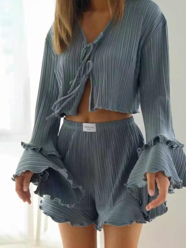 Womens Short Two-Piece Fashion Dressing Gown
