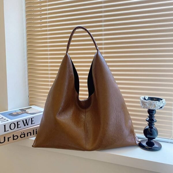 Silver Hobo Bags Women Large Shoulder Bag Cute Solid Purses Satchels Bag College Work Travel Tote Handbag - Image 2