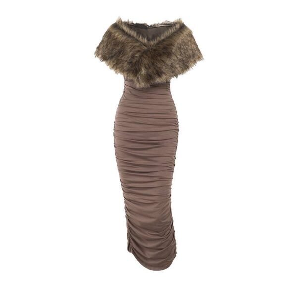 Mistee V Neck Ruched Maxi Dress - Image 4