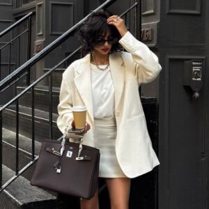 The Freya Blazer in Cream White