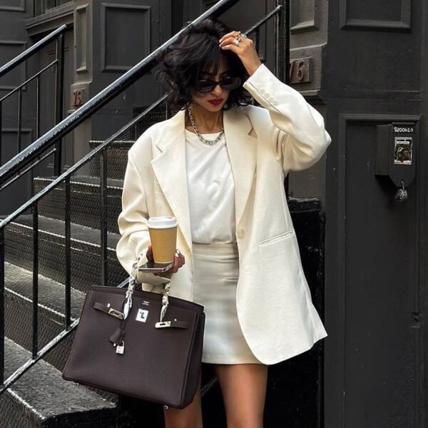 The Freya Blazer in Cream White