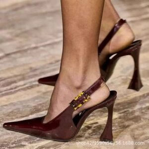 Saint Laurent Dune 110 patent leather slingback pumps