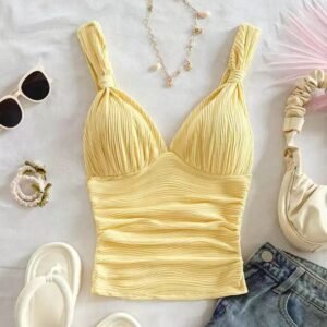 womens stylish tank top knotted straps