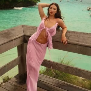 Cutenew Mesh Sexy Women Skirts Set Fashion Solid 2 Piece