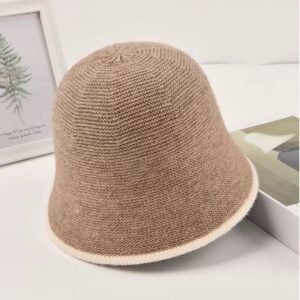 comerut Fall Winter Knitted Bucket Hat Simple Fashion