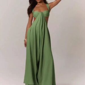 Extreme Wide Leg Jumpsuit Draped Front