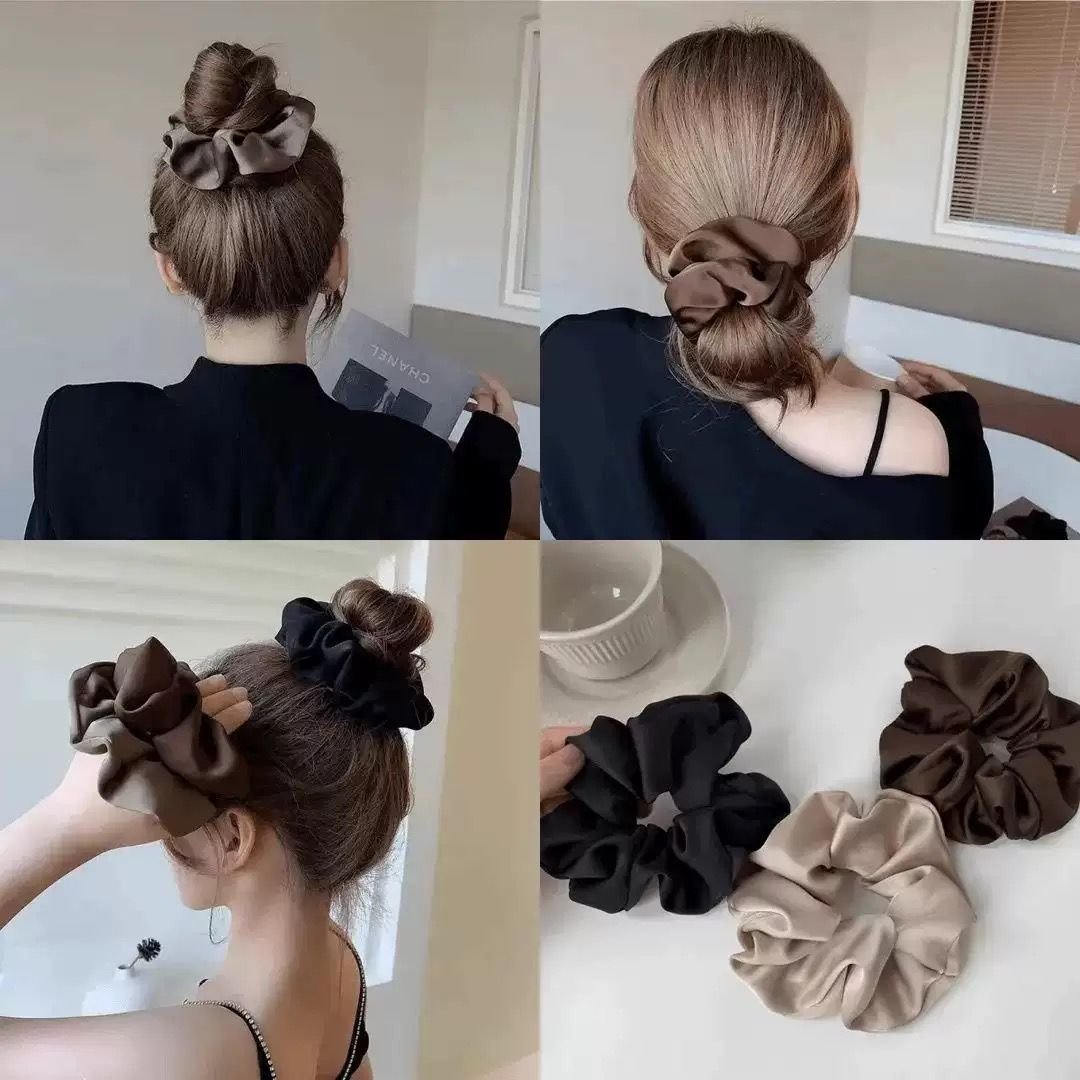 3pcs satin hair scrunchies hair ties